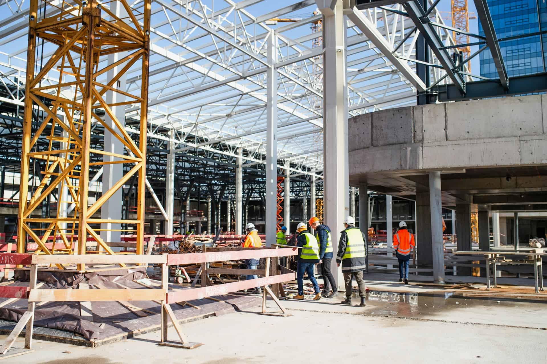 Construction Site With Workers