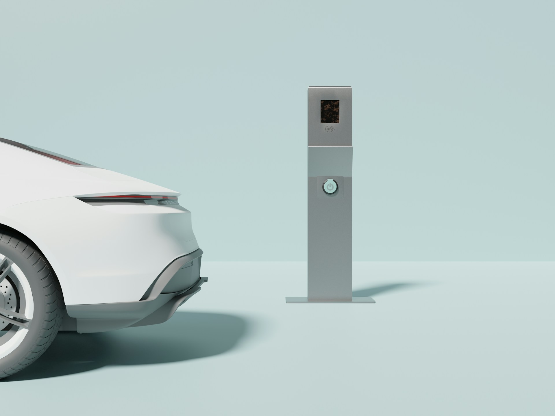 Modern Car and Charging Point